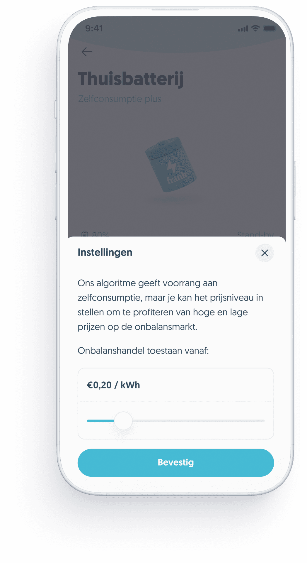 Prijsniveau instellen in de app