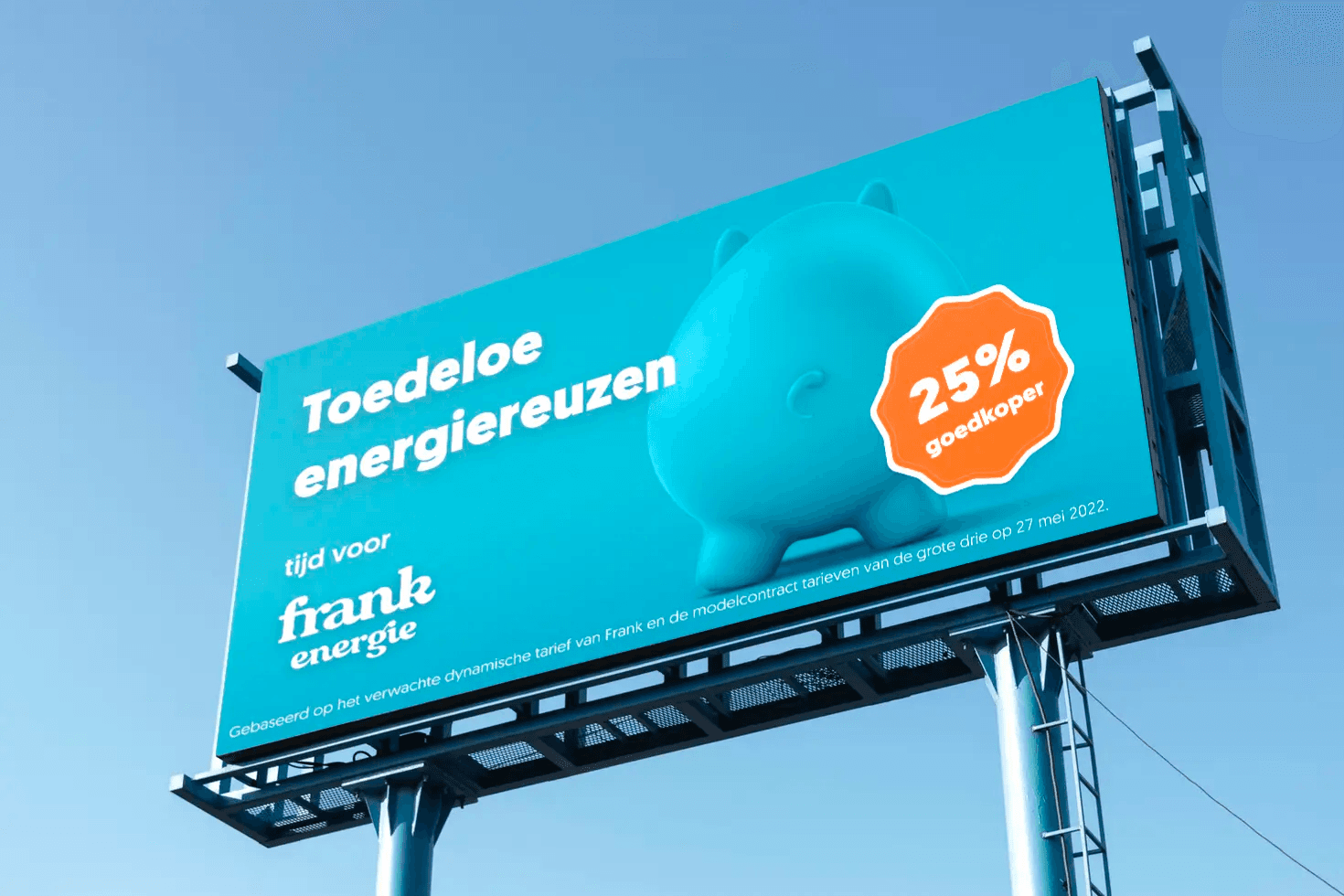 Reclame bord voor Frank Energie